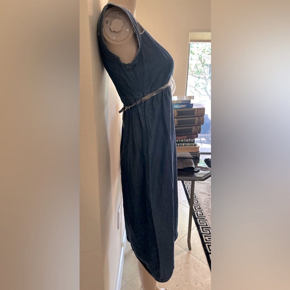 Vintage ANNA SUI VINTAGE Denim Applique Patchwork Dress- Archival - Picture 2 of 12